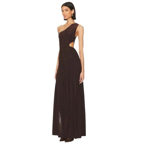 MISA Los Angeles Samsara One-Shoulder
Ruched Cutout Maxi Dress Size Small NWT - Picture 3 of 14